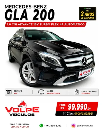 Mercedes-Benz GLA 200 Adv. 1.6/1.6 TB 16V Flex Aut. 2017