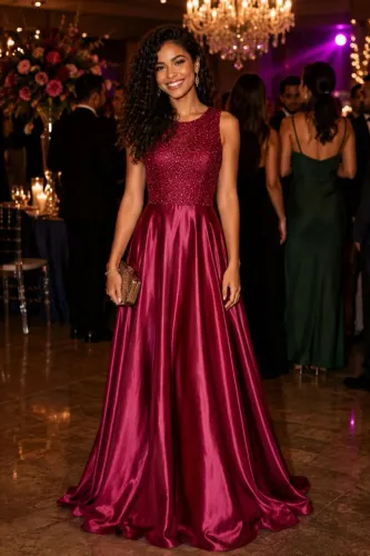 Vestido Vinho deslumbrante praticamente novo