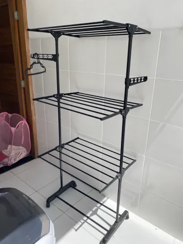 Varal 3 andares preto