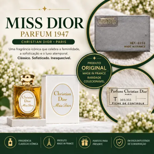 Perfume Miss Dior Parfum 1947 Original Made in France 30 ml