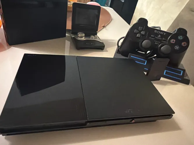 Console japones black piano impecavel controle impecavel