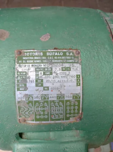Motor elétrico indução trifásico 7,5cv