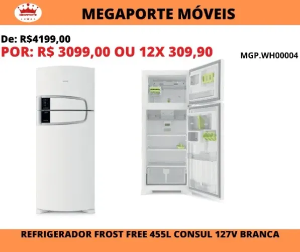 Refrigerador Frost Free 455 Litros Consul 127V Branca