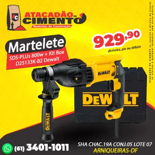 Martelete SDS-PLUs 800w + Kit Box D25133K-B2 Dewalt