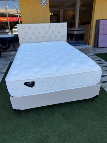 Colchão Casal ECOFLEX + base + CABECEIRA SEMINOVOS - entrego hoje! 