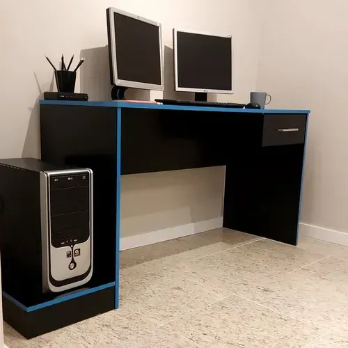 Escrivaninha Artely Gamer Preto/Azul