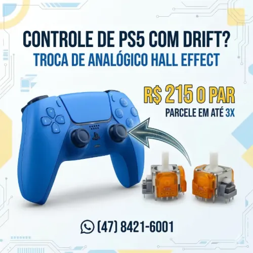 Controle PS5 com Drift? Troca de Analógico Hall Effect TMR