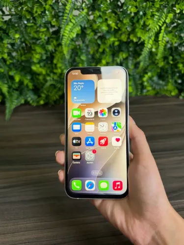 iPhone 12 64GB Tela trocada Bateria 75% Com marcas de uso Cor branco