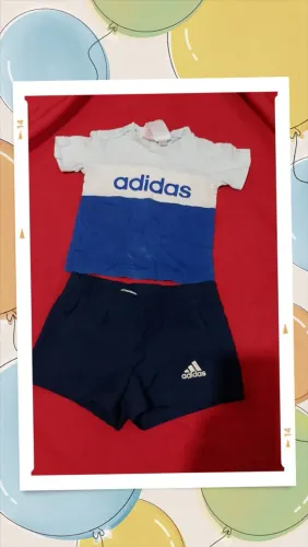 Conjunto infantil da marca Adidas usada veste até 1 ano