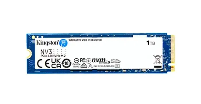 SSD Kingston NV3, 1 TB, M.2 2280, PCIe 4.0 x4, NVMe, Leitura: 6000 MB/s, Gravação: 4000 MB