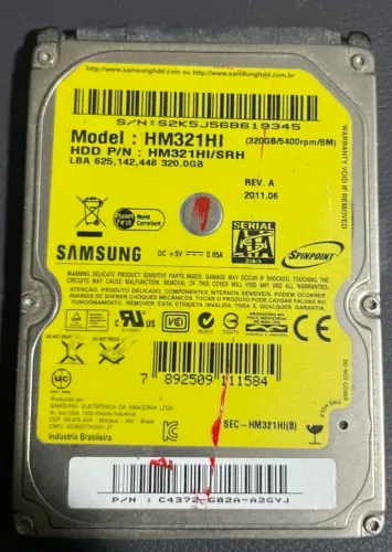 HD Samsung 320GB SATA - Saudável
