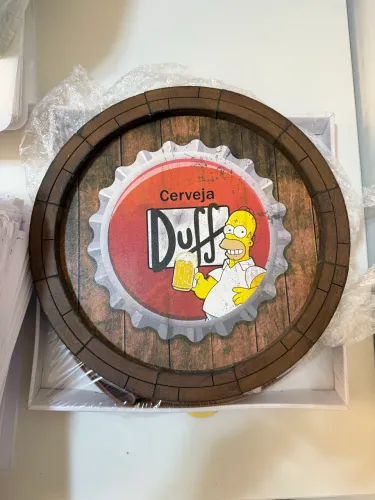 Placa Madeira duff beer Homer Simpson