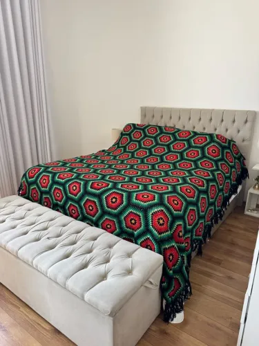 Colcha artesanal feita à mão