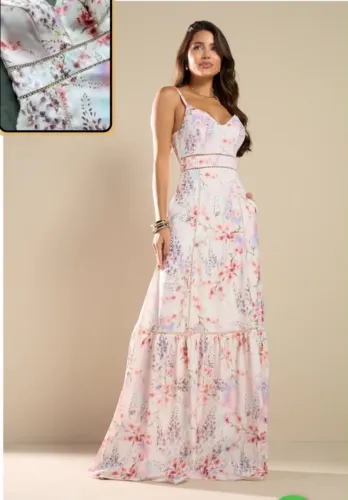 Vestido floral, casual elegante, nunca usado