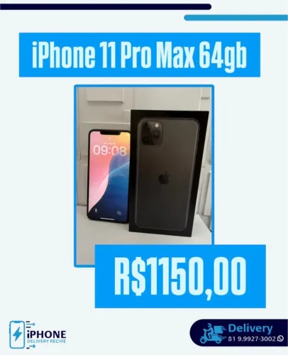 iPhone 11 Pro Max  64gb  Space Gray  (Loja Física Recife ) 