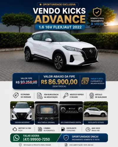 Nissan Kicks Advance 1.6 16V Flex AUT 2022