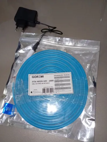 Mangueira led 5metros Azul com fonte