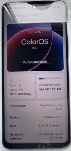OPPO A5 Pro 5G 256 memória