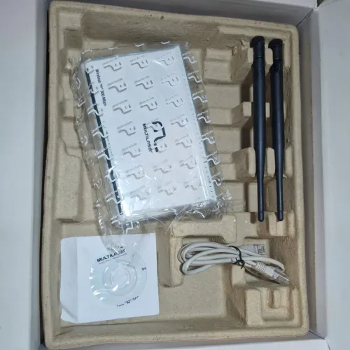 Roteador Multilaser Wireless 300Mbps completo na caixa nunca usado