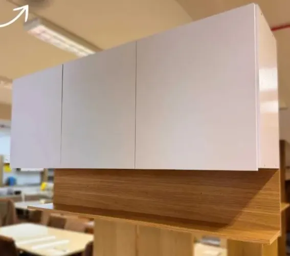 Armário Aéreo 3 Portas e Prateleira - Novo na Caixa