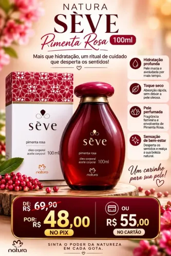 Óleo corporal natura sève pimenta rosa 100ml