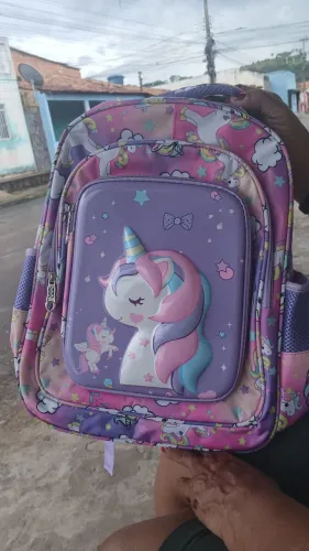 MOCHILA ESCOLAR COM CADERNO ESTOJO LAPIS DE PINTAR 