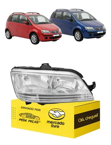 Farol Fiat Idea 2006 2007 2008 2009 2010 C/avaria Ld Direito/passageiro