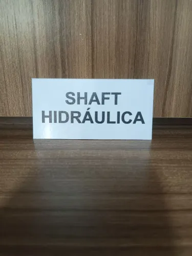 Placa Identificação Shaft Hidráulica - PS 1mm tamanho 10x5cm
