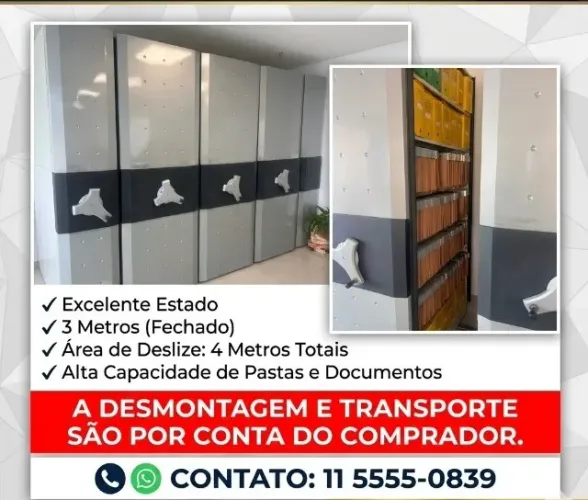 Armário arquivo deslizante
