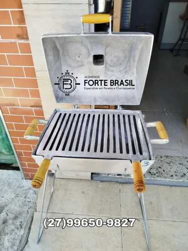 CHURRASQUEIRA GRANDE EM ALUMÍNIO BATIDO - SUPER OFERTA! 