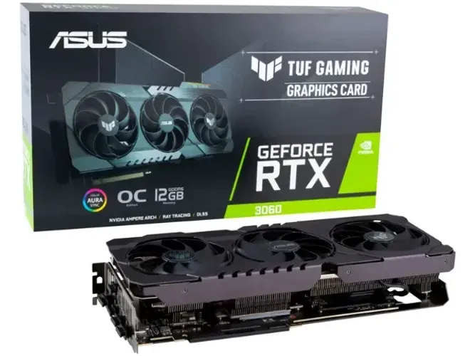 Placa de Vídeo RTX 3060 12GB 3 Fãn ASUS Tuf.