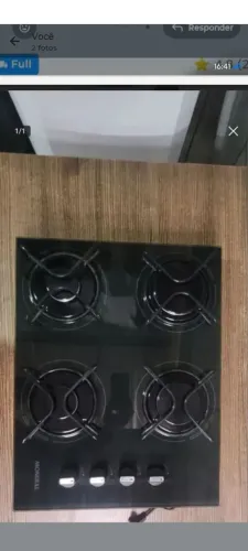 Cooktop 4 bocas automático semi novo usado 1 dia 