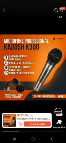 Microfone com fio kadosh