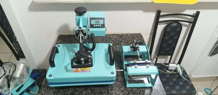 Prensa para Sublimação Plana 29x38 Mecolour Azul térmica cor Azul 10 em 1