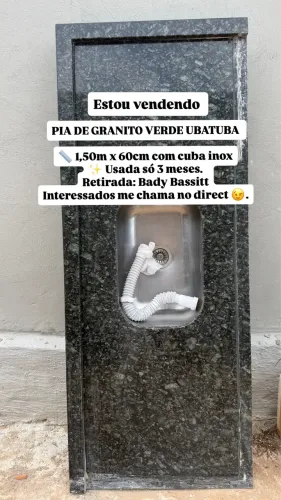 Pia granito verde Ubatuba