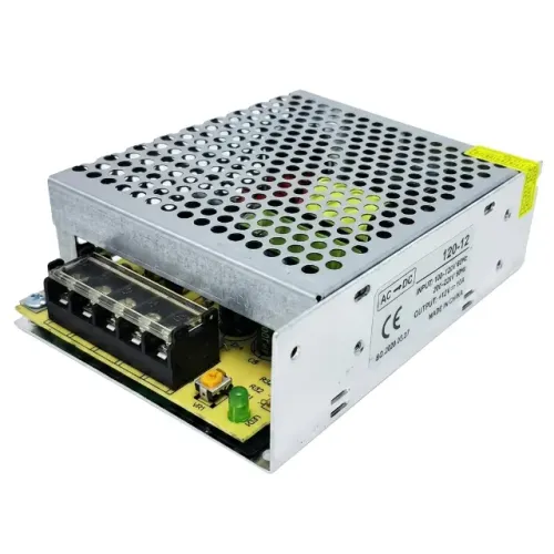 Fonte Chaveada Estabilizada 12V 10A 120W Bivolt Automático para LED CFTV Som pode retirar 