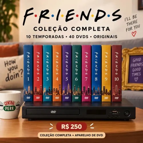 Aparelho de DVD e coleção completa FRIENDS
