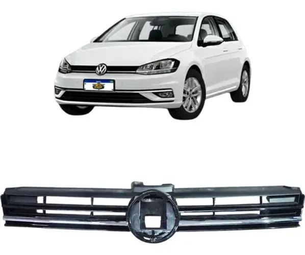 Grade Dianteira Radiador Golf Tsi 2018 2019 2020 2021 Black Piano Friso Cromado