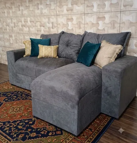 Sofá 3 Lugares 1,50m com Chaise Diversas Cores Sued