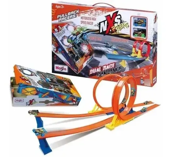 pista maisto dual race nas com 2 carrinhos motorista, nova!