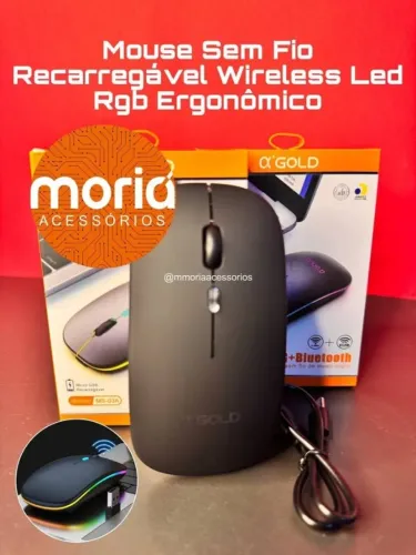 Mouse Bluetooth Sem Fio A'gold Recarregável Wireless Gamer 2.4ghz