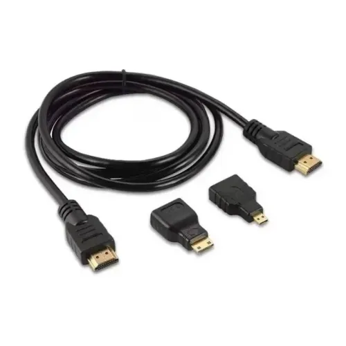 Cabo HDMI com Adaptador Mini e Micro 1,5 Metros 3 em 1 