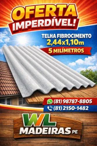A Telha Ideal para Sua Obra: Fibrocimento 2,44×1,10 com 5mm de Espessura