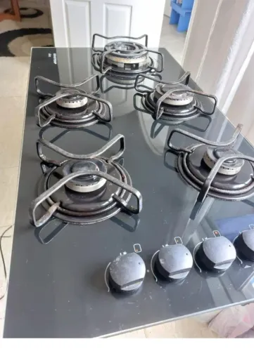 Fogão seminovo cooktop 5 bocas brastemp