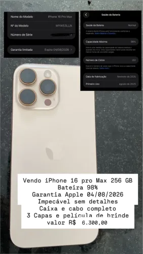 iPhone 16 pro Max 256 gb 