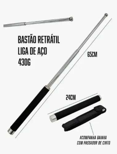 bastão retrátil de metal de alta resistência