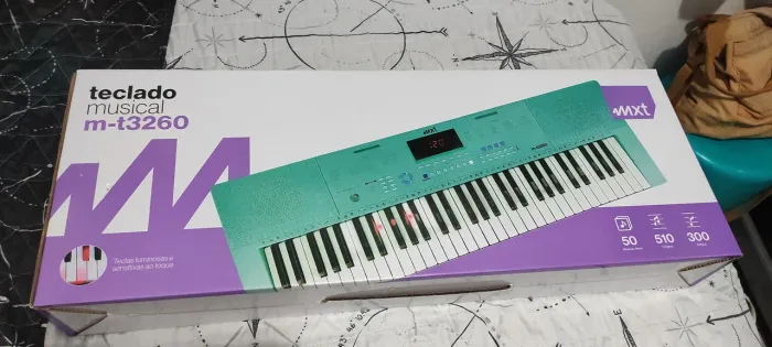 TECLADO MUSICAL (piano) m-t3260 azul bebê