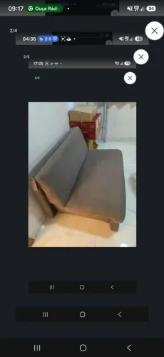 Sofá cama cinza. Tá Perfeito!