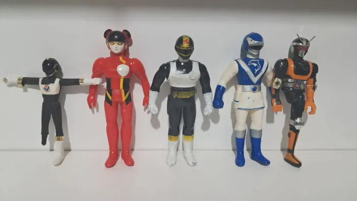 Bandai - 5 bonecos Bandai - Changeman Liveman Kamen Rider Roborider