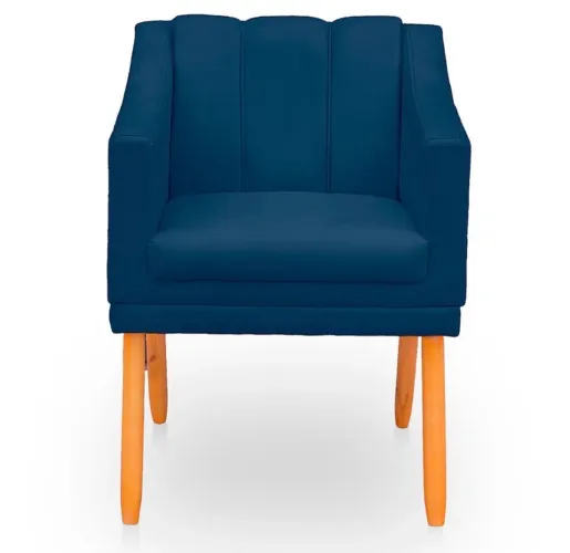 Poltrona Decorativa Mila Suede Azul Marinho  - 1 Unidade
